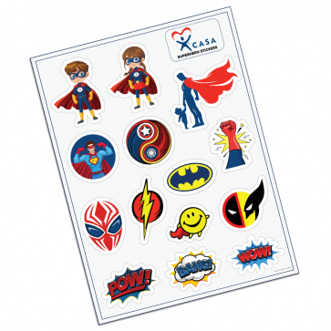 Super Hero 8" x 6" Sticker Sheets