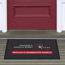 Custom Message on Red Band Full Color Floor Mat SuperScrape Impressions  3' x 5'  